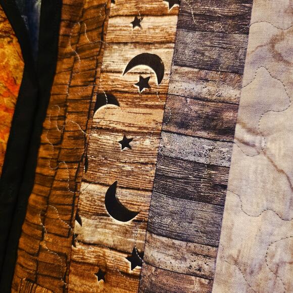 Reversible Celestial Moon & Star Vest - Unique Design - Picture 5 of 6